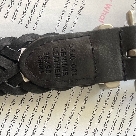 BLack color Woven 100% genuine Leather Belt gorgeous Leather Belt Size: 36/90 - Picture 13 of 15